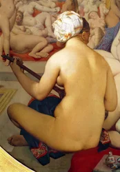El Baño Turco, detalle del músico, 1863 (detalle)